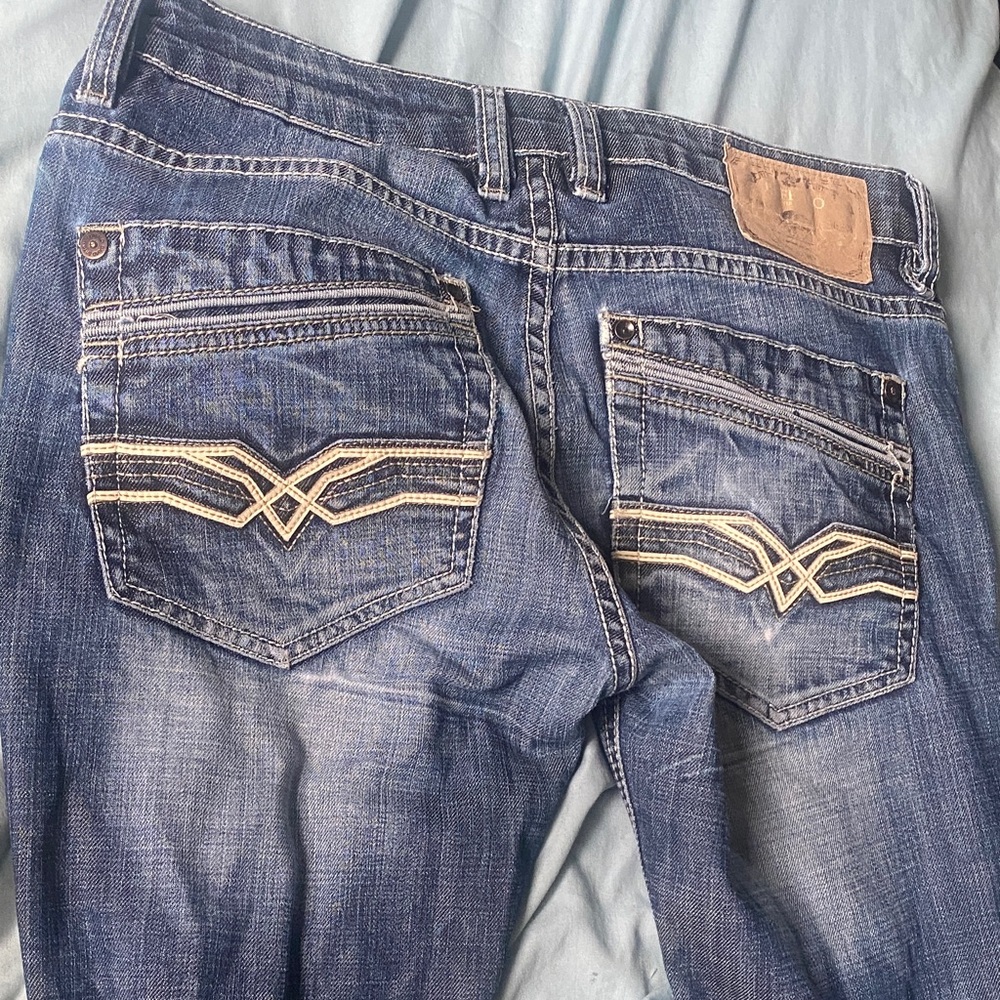 Buffalo David Bitton Blue Jeans with White Stitching